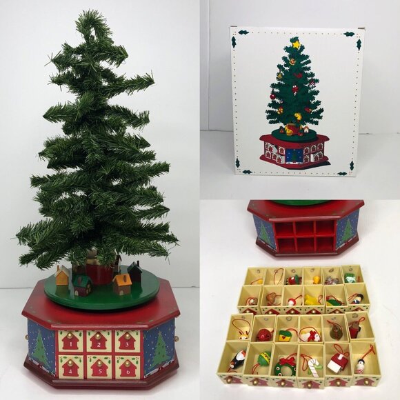 RARE DEPT 56 Advent Calendar Tree Music Box The 12 Days Of Christmas Ornaments - Picture 1 of 15